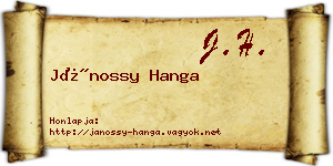 Jánossy Hanga névjegykártya